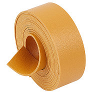 2M Flat Double Face Lychee Pattern Imitation Leather Band, Goldenrod, 25x1.8mm, about 2.19 Yards(2m)/Roll(LC-WH0010-01A-05)