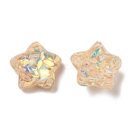 Transparent Epoxy Resin Cabochons, with PVC Sequins, Star, Bisque, 16x16x8.5mm(CRES-Z002-03A)