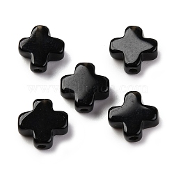 Natural Obsidian Beads, Cross, 10x10x4mm, Hole: 1.2mm(G-K369-02H)