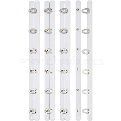 4 Pairs Iron Corset Busk, Hook & Eye Closure for Corset, Bustier, Waist Trainer, White, 300x24x6mm(FIND-BC0003-15B)