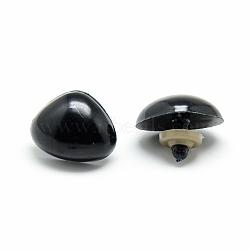 Craft Plastic Doll Noses, Safety Noses, Black, 14x16mm, Pin: 5~6mm(KY-R072-18A)