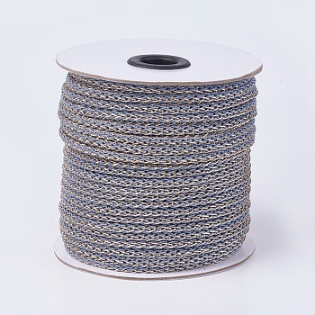 Resin and Polyester Braided Cord, Metallic Cord, Blue Violet, 5x4mm, about 50yards/roll