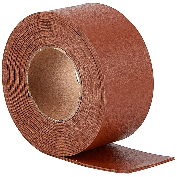 2M PVC Double Face Imitation Leather Ribbons, for Clothes, Bag Making, Saddle Brown, 37.5mm, about 2.19 Yards(2m)/Roll