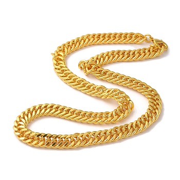 Iron Cuban Link Chain Necklaces for Women Men, Golden, 17.72 inch(45cm), Link: 11x9x1.6mm