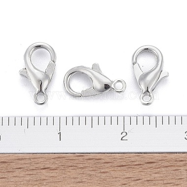 Platinum Plated Zinc Alloy Lobster Claw Clasps(X-E103-P-NF)-5