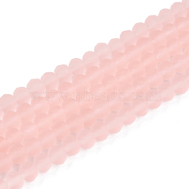 Pink Rondelle Glass Beads