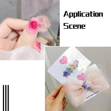 Cheriswelry 240Pcs 3 Style 3D Star & Heart & Flower/Windmill with Glitter Powder Resin Cabochons(MRMJ-CW0001-01)-8