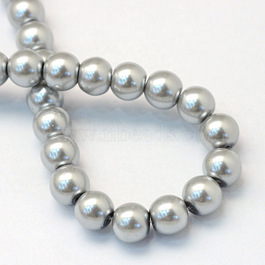 Baking Painted Pearlized Glass Pearl Round Bead Strands(HY-Q003-4mm-34)-4