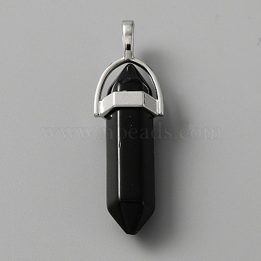 Platinum Bullet Obsidian Pendants