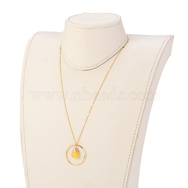 Ожерелья с подвесками в форме капли из стеклянных бусин(NJEW-JN03205-03)-5