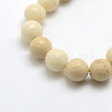 Pierres précieuses naturelles perles rondes de bois pétrifié brins(G-O021-6mm-12)-2