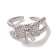 Brass Micro Pave Cubic Zirconia Open Cuff Ring(RJEW-K256-58C-P)-2