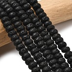 Natural Lava Rock Beads Strands, Rondelle, 6.5~7x4~4.5mm, Hole: 0.8mm, about 89pcs/strand, 15.35''(39cm)(G-A280-A18-01)