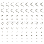 Brass Crimp Beads, Mixed Shapes, Silver, 2x2x0.1~0.13mm, Hole: 1.5mm(KK-UN0004-04S)