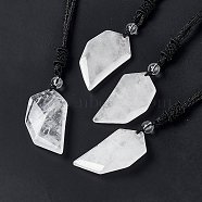 Natural Quartz Crystal Dagger Shape Pendant Necklace, Gemstone Jewelry for Women, 14.76 inch(37.5cm)(G-E588-02G)