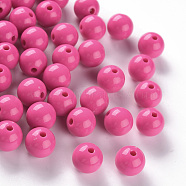 Opaque Acrylic Beads, Round, Camellia, 12x11mm, Hole: 1.8mm, about 566pcs/500g(MACR-S370-C12mm-A13)