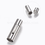 304 Stainless Steel Bayonet Clasps, Stainless Steel Color, 25x8mm, Hole: 8mm(STAS-O114-049C-P)