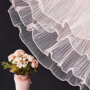 Polyester Flower Bouquet Wrapping Mesh Paper, for Valentine's Day, Wedding, Birthday Decoration, Pink, 28cm(DIY-WH0542-37C)