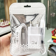 50Pcs Rectangle Plastic Zip Lock Gift Bags, Self Sealing Reclosable Package Pouches for Pen Keychain Watch Storage, White, 11x7cm(PW-WG44359-04)