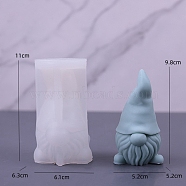 Gnome DIY Food Grade Silicone Candle Molds, Aromatherapy Candle Moulds, Scented Candle Making Molds, White, 11x6.3x6.1cm(PW-WG40941-01)