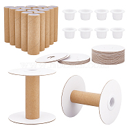 Elite Paper Thread Winding Bobbins, with Plastic Finding, for Cross-Stitch Embroidery Sewing Tool, BurlyWood, 80x80mm, 16 sets/box(TOOL-PH0001-67C)