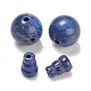 Natural Lapis Lazuli 3 Hole Guru Beads, T-Drilled Beads, for Buddhist Jewelry Making, Dyed, 11~11.4mm, Hole: 2mm(G-R474-008)