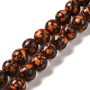 Synthetic Gemstone Dyed Beads Strands, Round, Orange Red, 10mm, Hole: 1.6mm, about 38pcs/strand, 14.76''(37.5cm)(G-P507-03B-02)