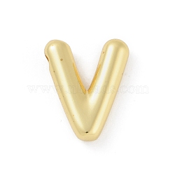 Rack Plating Brass Pendants, Long-Lasting Plated, Lead Free & Cadmium Free,  Real 18K Gold Plated, Letter V, 17x14x4mm, Hole: 1.8mm(KK-A224-01V-G)