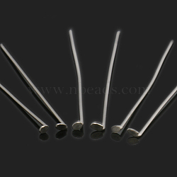 304 Stainless Steel Flat Head Pins, Stainless Steel Color, 40x0.6mm, 22 Gauge, about 5000pcs/bag, Head: 1mm(STAS-E023-0.6x40mm)