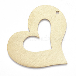 Aluminium Big Pendants, Laser Cut Big Pendants, Heart, Golden, 72x66x1mm, Hole: 3mm(ALUM-T001-40G)