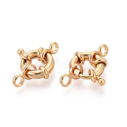 Brass Spring Ring Clasps, Cadmium Free & Nickel Free & Lead Free, Real 18K Gold Plated, 18.5mm(KK-G528-03G)