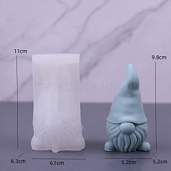 Gnome DIY Food Grade Silicone Statue Candle Molds, Aromatherapy Candle Moulds, Portrait Sculpture Scented Candle Making Molds, White, 11x6.3x6.1cm(PW-WG40941-01)