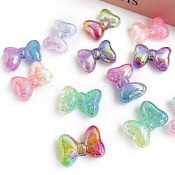 Transparent Crackle Acrylic Beads, Gradient Color, Bowknot, Mixed Color, 20.8x28.5x11.2mm, Hole: 3mm(OACR-K008-07)