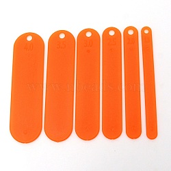 6 Sizes Plastic Fishing Net Shuttle, Oval, Orange Red, 130x17~37x3mm, Hole: 6.5mm, 6pcs/set(AJEW-WH0240-05)