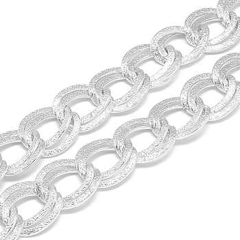 Unwelded Aluminum Double Link Chains, Gainsboro, 23x17x1.8x2.6mm