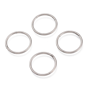 304 Stainless Steel Sleeper Earrings, Hoop Earrings, Hypoallergenic Earrings, Ring, Stainless Steel Color, 16.5x1.2mm, 17 Gauge