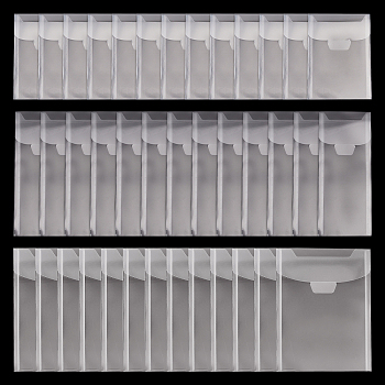 39Pcs 3 Style PP Plastic Envelopes, File Folder Organizer, Vertical, with Plug-in Style Closure, for School Home Office Work, Rectangle, Clear, 180~240x100~180x1mm, Inner Diameter: 177~237mm