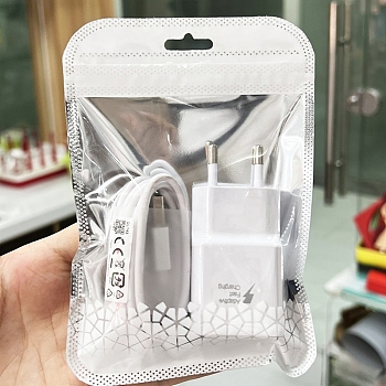 50Pcs Rectangle Plastic Zip Lock Gift Bags, Self Sealing Reclosable Package Pouches for Pen Keychain Watch Storage, White, 11x7cm