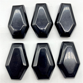 Halloween Natural Obsidian Carved Coffin Figurines, Reiki Stones Statues for Energy Balancing Meditation Therapy, 19x30x7mm