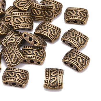 Tibetan Style Multi-Strand Links, Lead Free, Rectangle, Antique Bronze Color, 11x8x4mm, Hole: 1mm