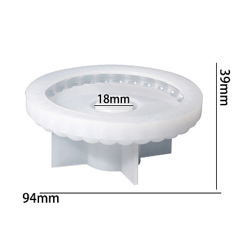 Food Grade Silicone Candle Holder Molds, Resin Casting Molds, for UV Resin, Epoxy Resin Craft Making, Flat Round Pattern, 96x39mm