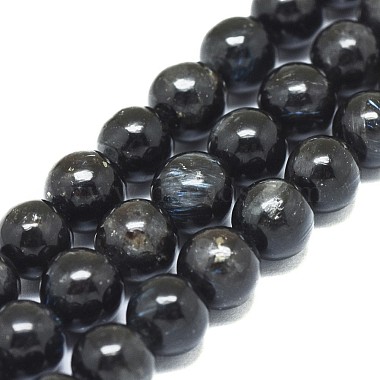 Black Round Kyanite Beads
