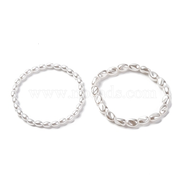 2Pcs Alloy Plastic Pearl Stretch Bracelets for Women(BJEW-U011-03G)-2