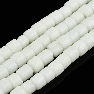 White Column Glass Beads