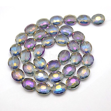 Faceted Electroplate Crystal Glass Oval Beads Strands(EGLA-F059B-04)-2