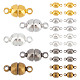 Round Brass Magnetic Clasps with Loops(KK-PH0026-07M)-1