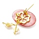 Oval & Peach Blossom Dyed Natural White Shell Brooches for Women(JEWB-E031-01G-01)-2
