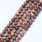Natural Leopard Skin Jasper Beads Strands, Round, 6.5mm, Hole: 1mm, about 59~62pcs/strand, 15 inch(38cm)(X-G-J358-05-6mm)