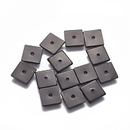 304 Stainless Steel Spacer Beads, Square, Electrophoresis Black, 8x8x0.7mm, Hole: 1.2mm(STAS-G200-03B-B)