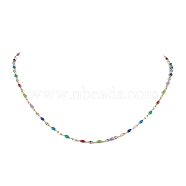 304 Stainless Steel Enamel Link Chains Necklaces, Colorful, 16.93 inch(43cm)(NJEW-JN04788)